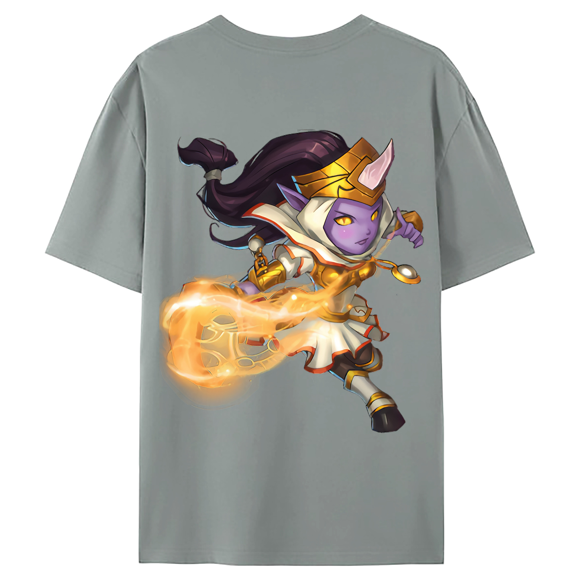 （画像用） リーグ・オブ・レジェンド League of Legends LOL 綿100％ メンズ半袖Tシャツ（バックプリント） 通気性